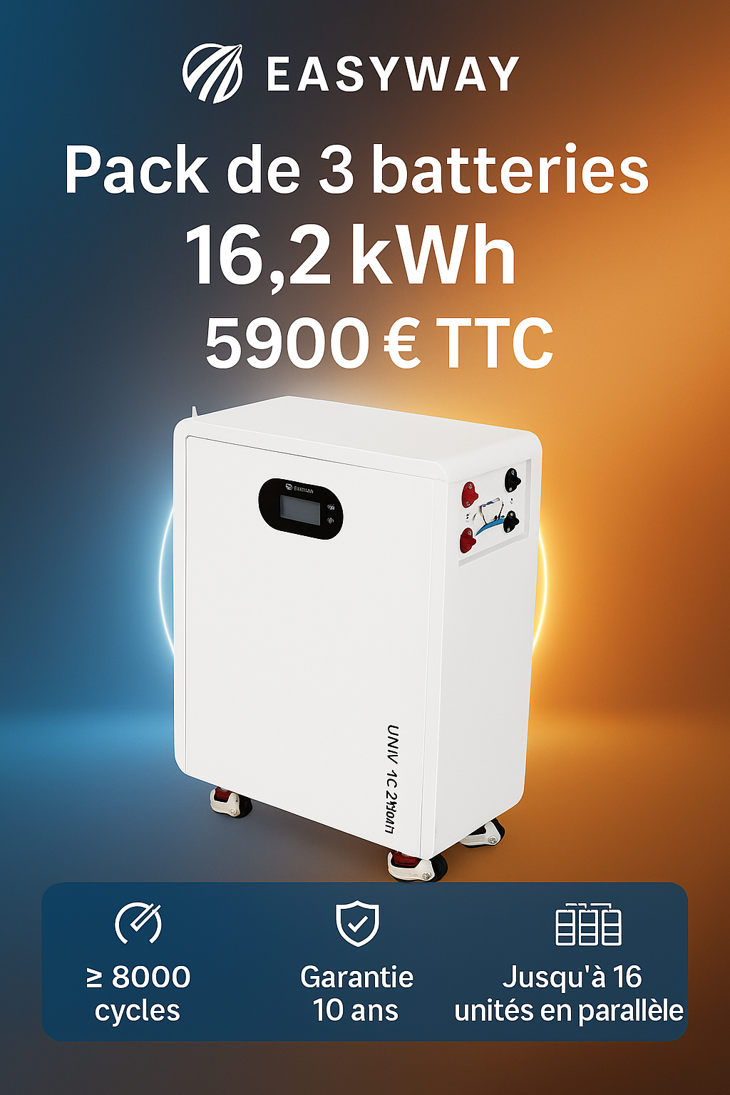 Pack Grande Autonomie 48,6 kWh ( 3 x 16,2 kWh)